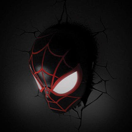 Spider-Man Miles Morales Face Marvel 3D LED Light Lampada