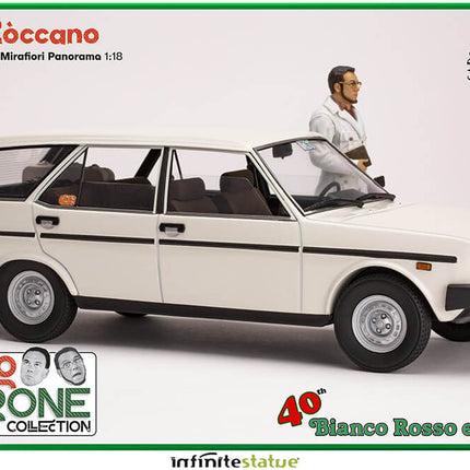 Furio e FIAT 131 Panorama Statuetta in Resina 1:18 Carlo Verdone Bianco Rosso e Verdone